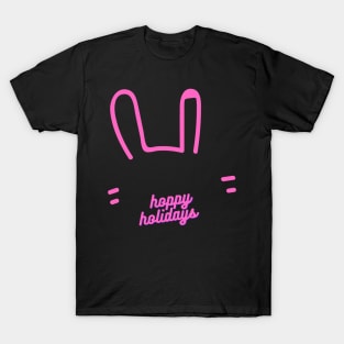 Christmas Rabbit Hoppy Holidays Rabbit Lovers Gift Bunnies Owners T-Shirt